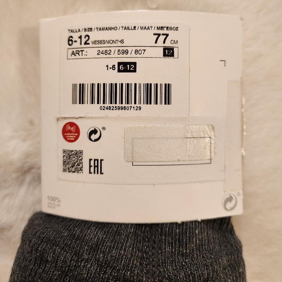 Zara Mini Tights Grey 6-12 months New With Tag - Picture 8 of 10